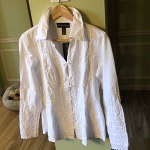 Gretty Zueger Diana Cotton Blouse - size Medium. NWT